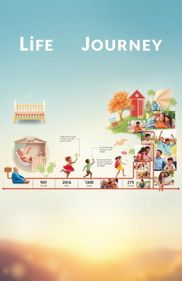 A visual representation of a person's life journey from birth to the present, showcasing milestones and memories