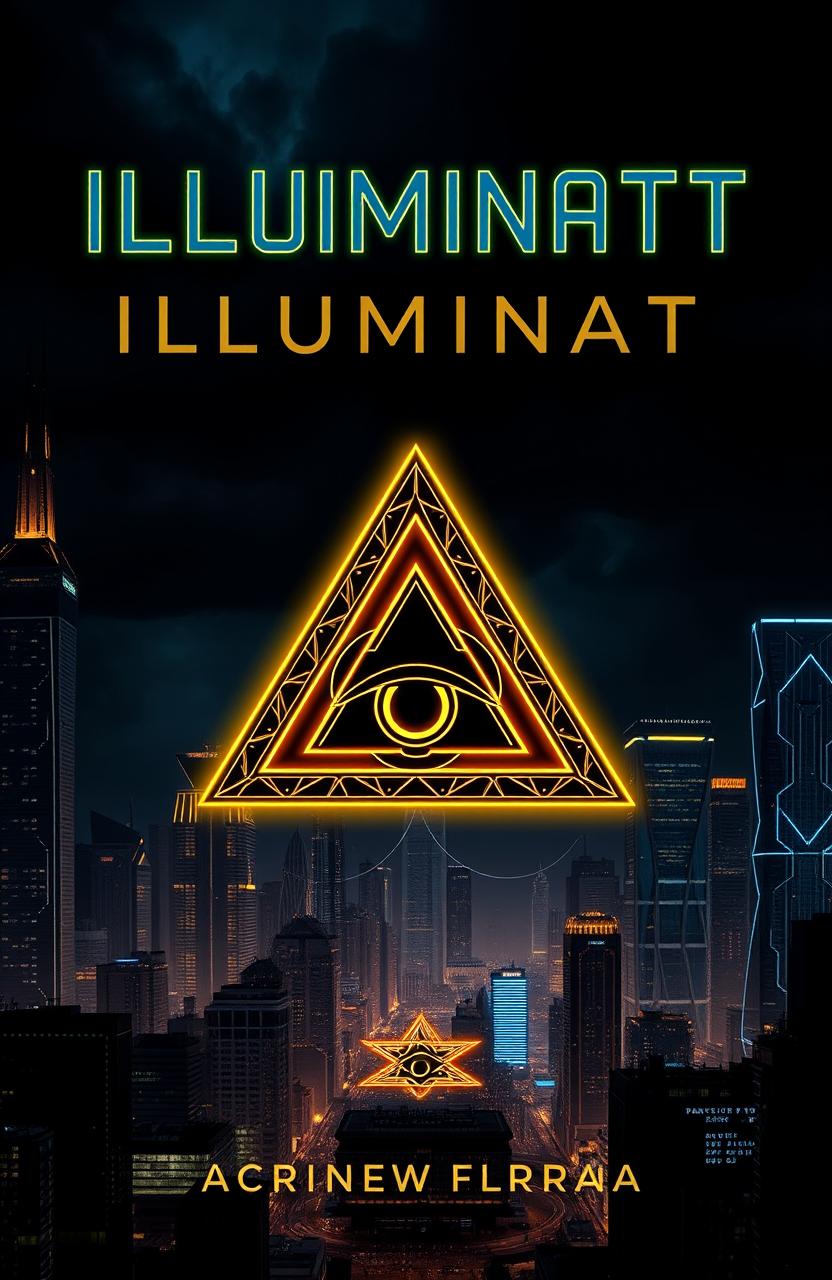 A dark, moody futuristic city skyline with glowing, sleek skyscrapers, symbolizing advanced technology and progress