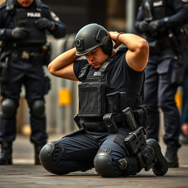 A Moment of Truth: Policeman Surrendering