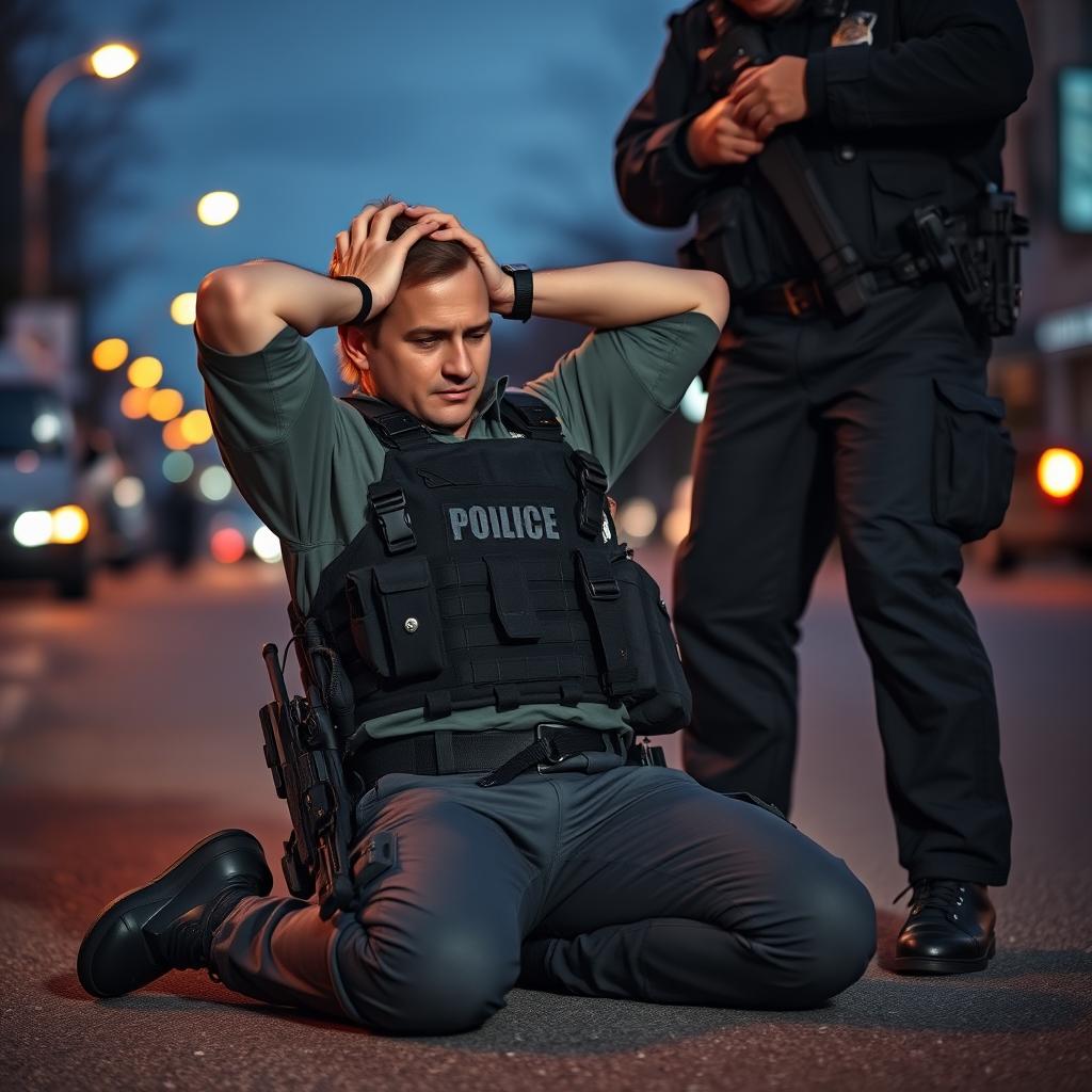 In a Moment of Surrender: A Policeman's Heartfelt Gesture