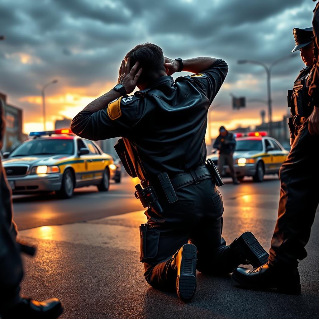 A Moment of Truth: Policeman Surrendering