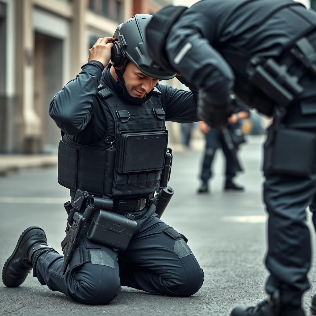 Power in Surrender: A Dynamic Policeman Scene