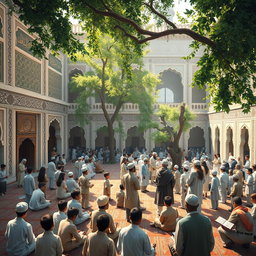 A detailed and respectful depiction of the conditions in Islamic religious life within an Islamic boarding school (madrasah)