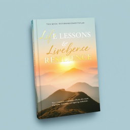 A visually striking book cover for a quotes book titled 'Life Lessons & Resilience', capturing themes of resilience, comebacks, realizations, and human connections