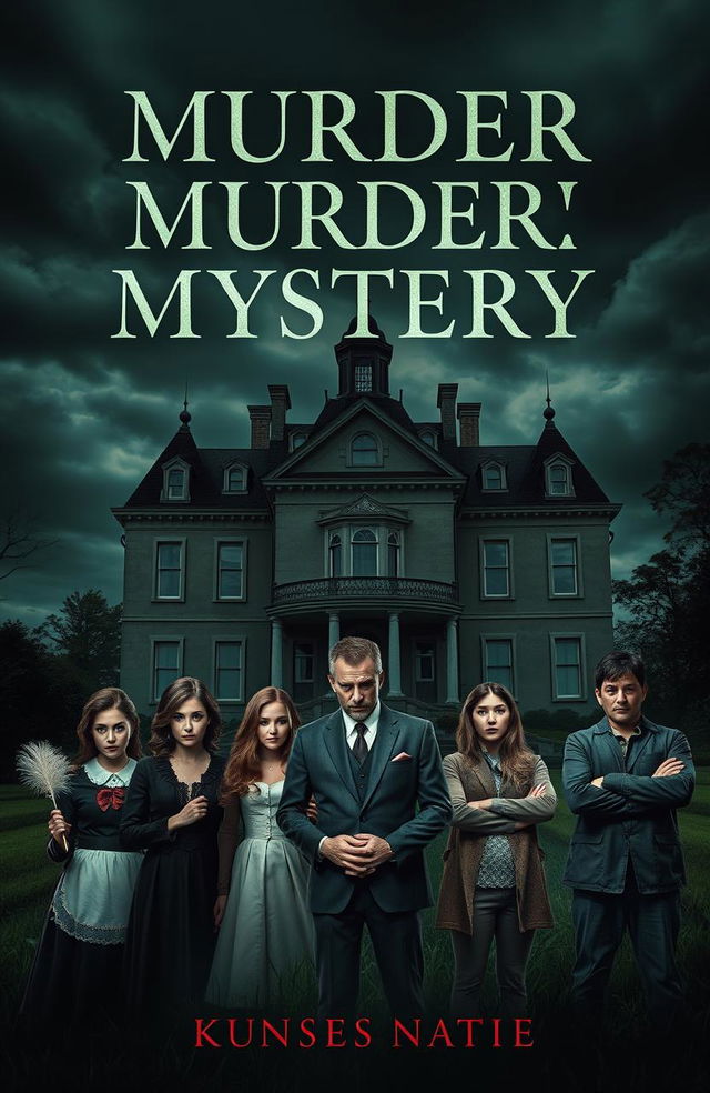 A dramatic book cover for a murder mystery novel