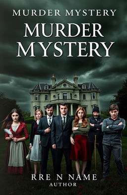 A dramatic book cover for a murder mystery novel