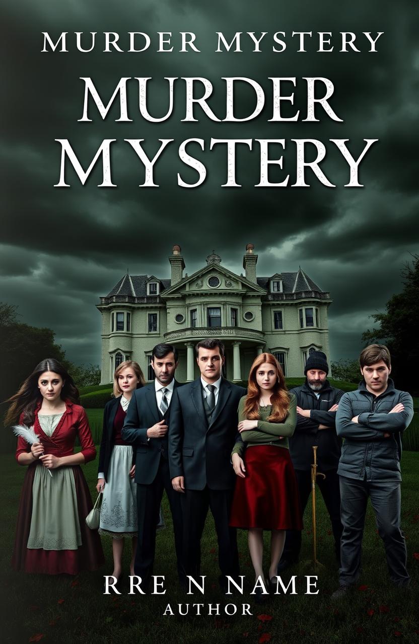 A dramatic book cover for a murder mystery novel