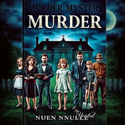 A captivating book cover for a murder mystery novel