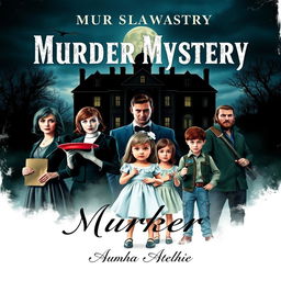 A captivating book cover for a murder mystery novel