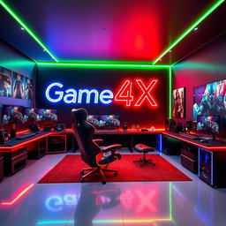 An impressive and modern gaming room that exudes a cool vibe