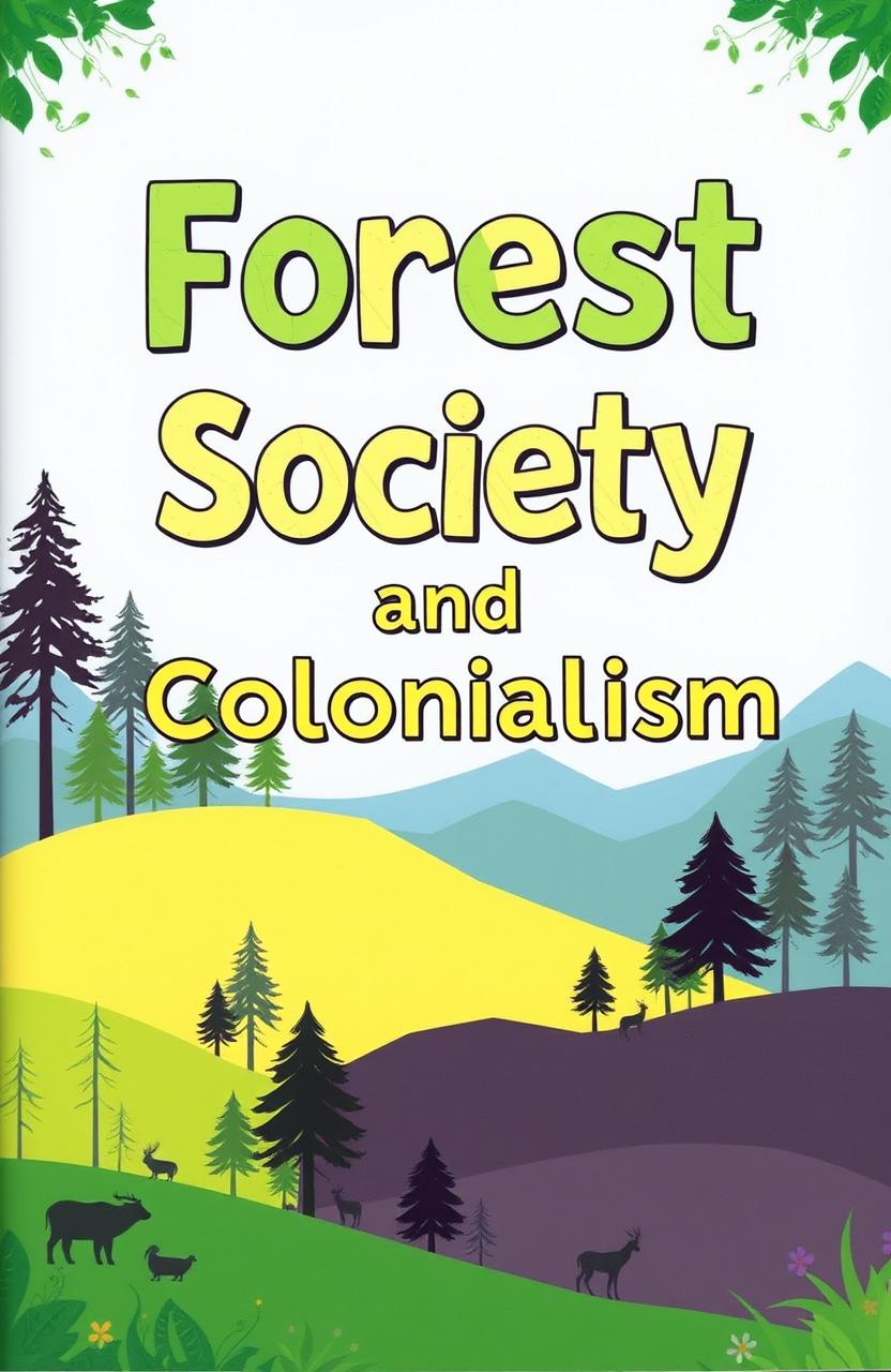 A vibrant and engaging front page for a school project on 'Forest Society and Colonialism'