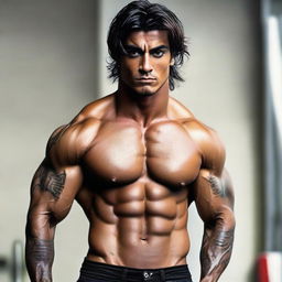 Zyzz, real name Aziz Sergeyevich Shavershian, a well-known Australian bodybuilder and fitness model, standing confidently displaying his muscular physique.