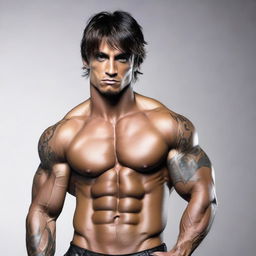 Zyzz, real name Aziz Sergeyevich Shavershian, a well-known Australian bodybuilder and fitness model, standing confidently displaying his muscular physique.