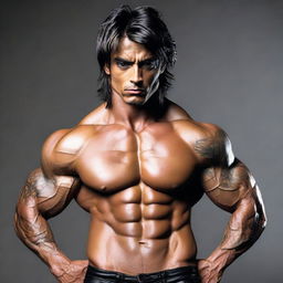 Zyzz, real name Aziz Sergeyevich Shavershian, a well-known Australian bodybuilder and fitness model, standing confidently displaying his muscular physique.