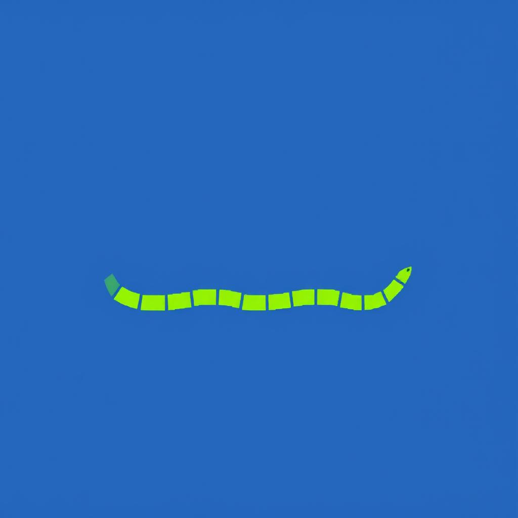 A minimalistic pixel art snake body designed for the classic game 'Snake'