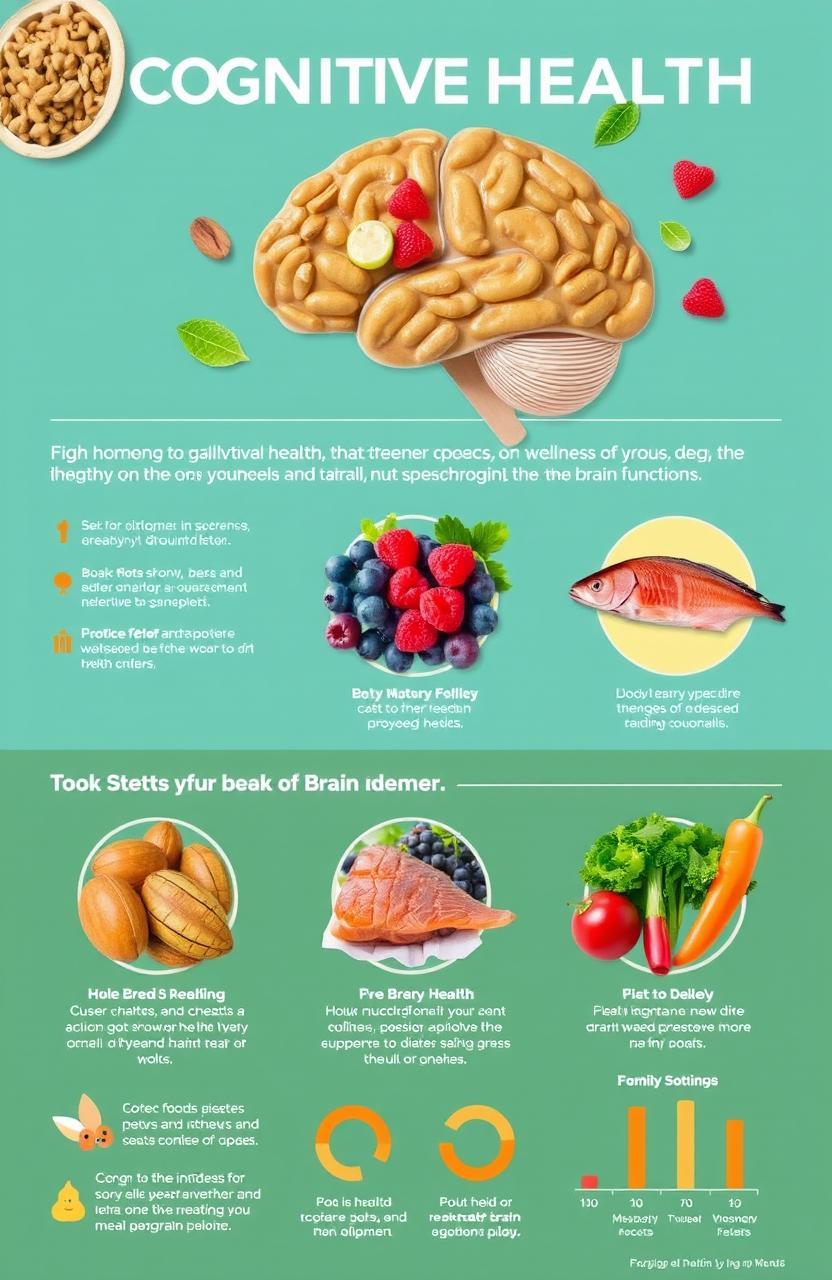 An informative and visually appealing infographic about cognitive health and diets that promote brain function