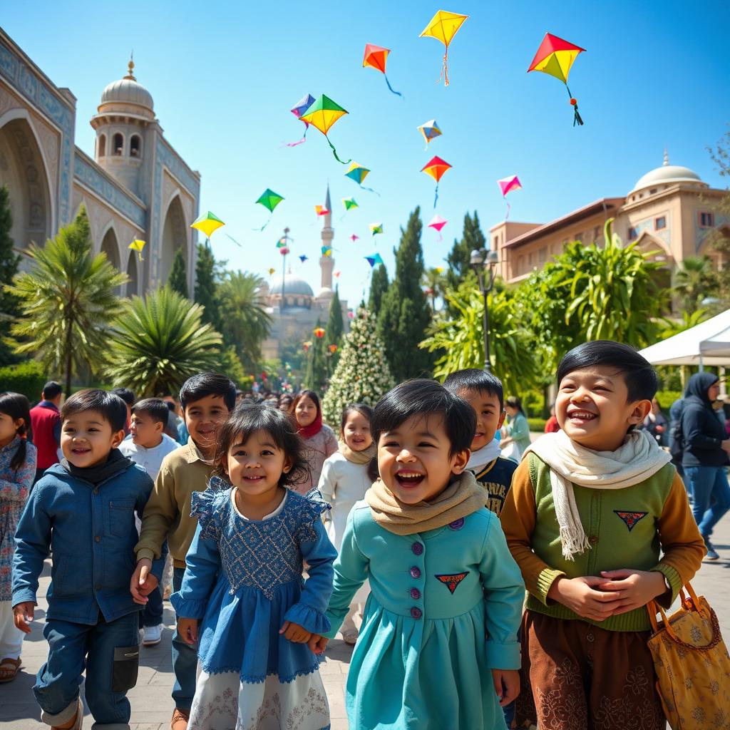 Joyful Unity: Children Playing in Tehran's Park