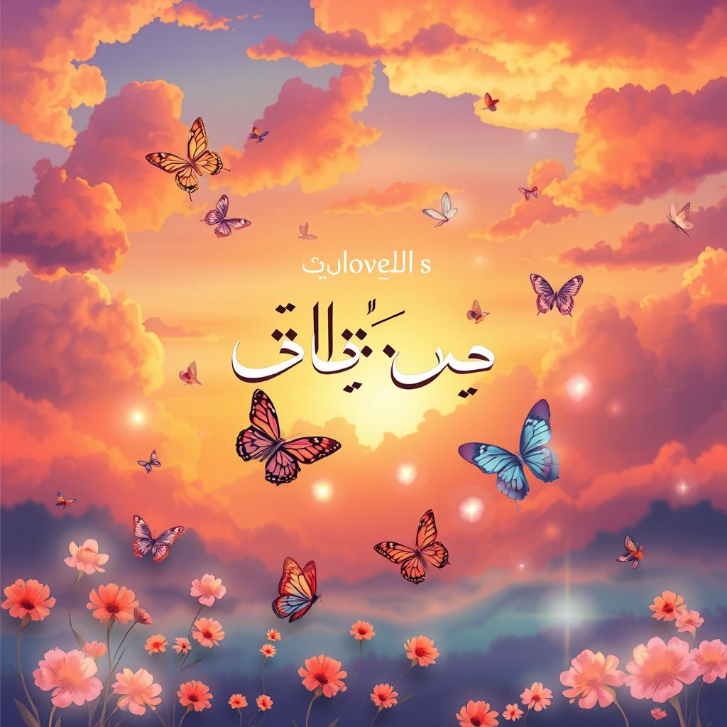 A beautifully illustrated book cover for a novel titled "طيف الفراشات" (The Spectrum of Butterflies)