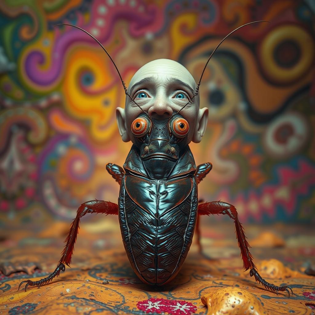 Surreal Vision: The Human-Headed Cockroach