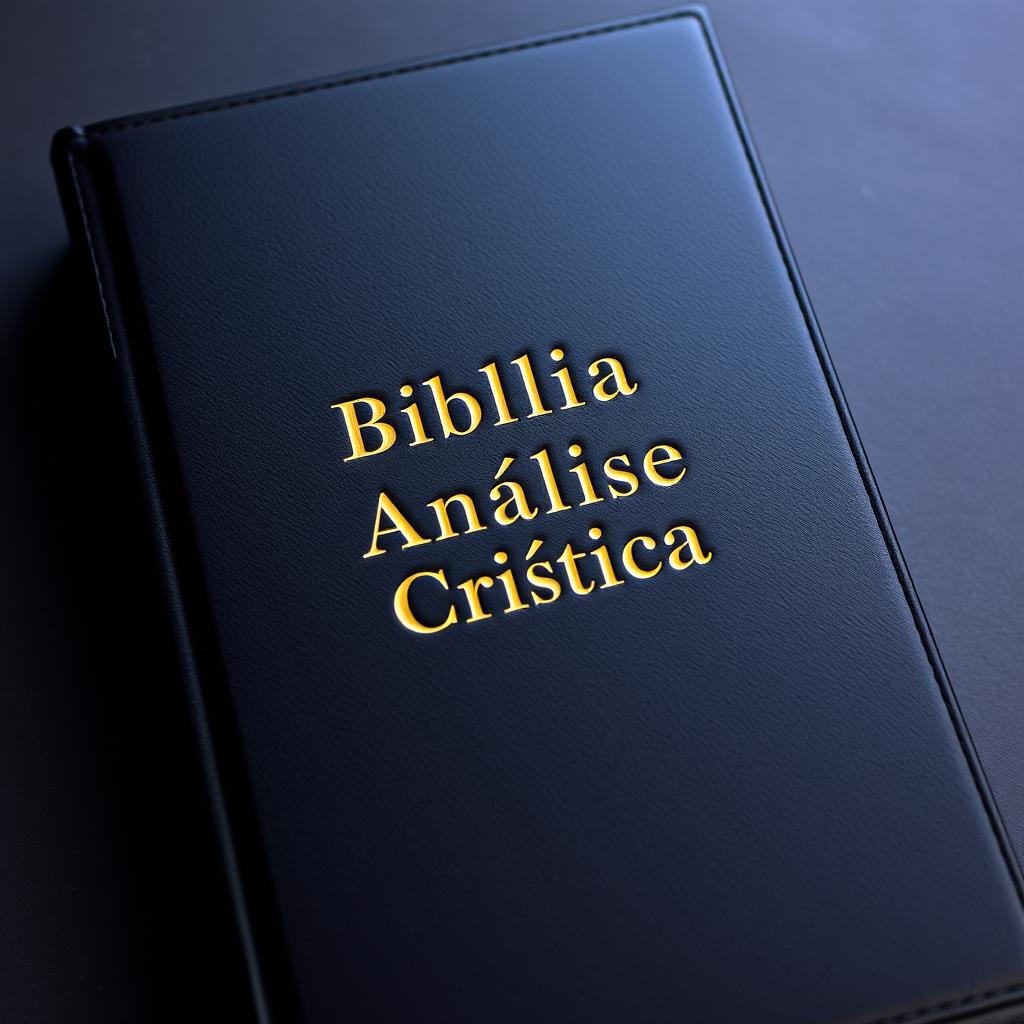 A traditional black cover Bible with a gold embossed title on the front that reads "Bíblia de Análise Crítica"