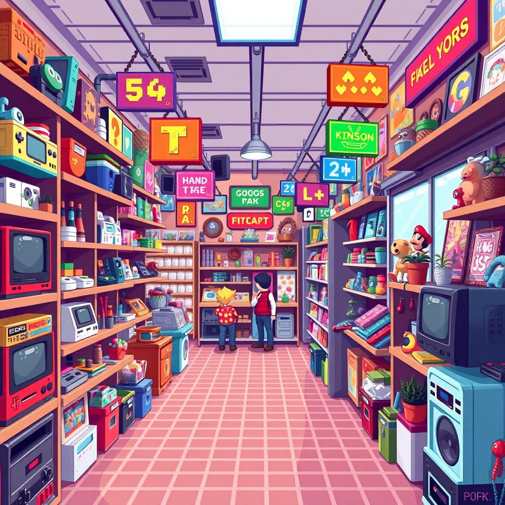 Dive into a Pixel Paradise: Vibrant Shop Interior