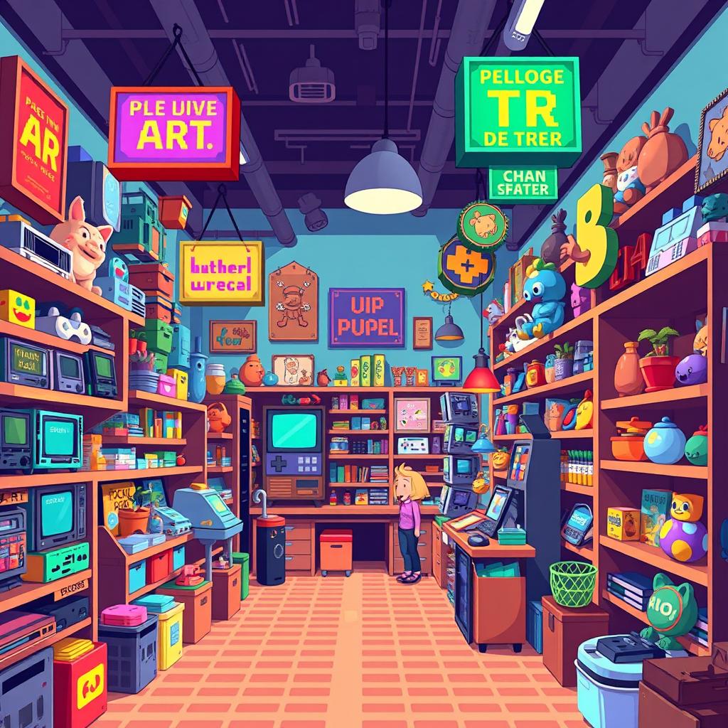 Dive into a Pixel Paradise: Vibrant Shop Interior