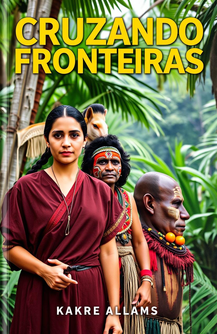 A captivating book cover featuring the title 'CRUZANDO FRONTEIRAS' prominently displayed at the top