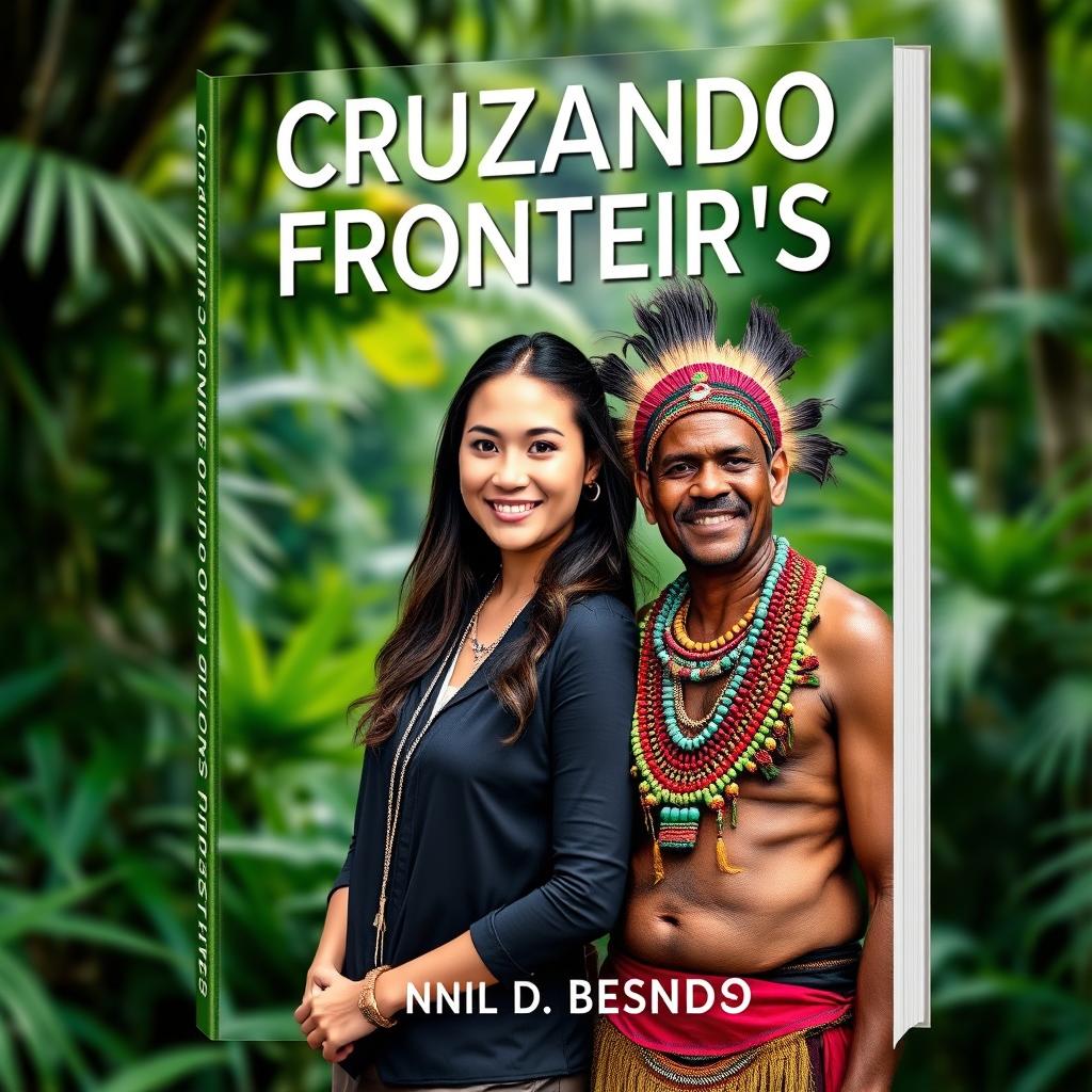 A book cover design featuring the title 'CRUZANDO FRONTEIRAS' prominently displayed