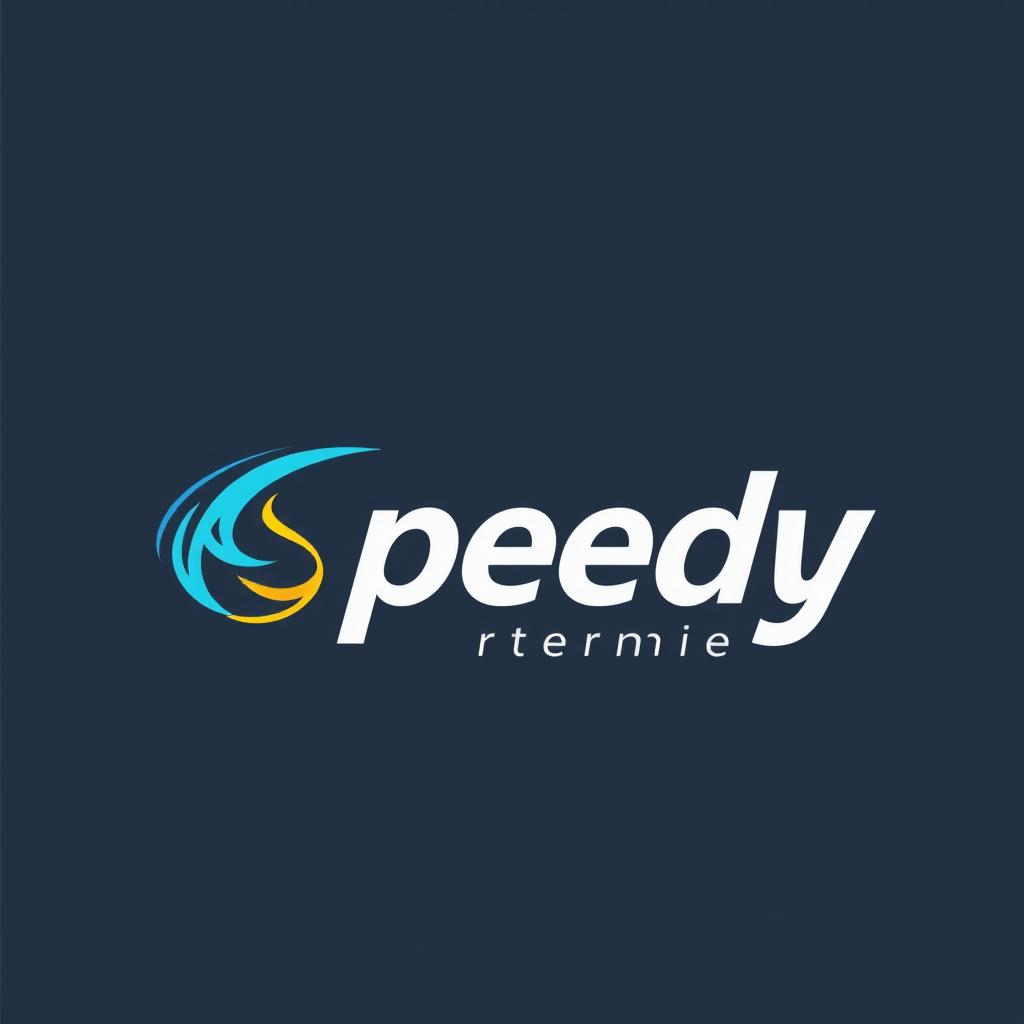 A modern logo design for a speedy internet service provider, featuring a sleek and dynamic typography that conveys speed and efficiency