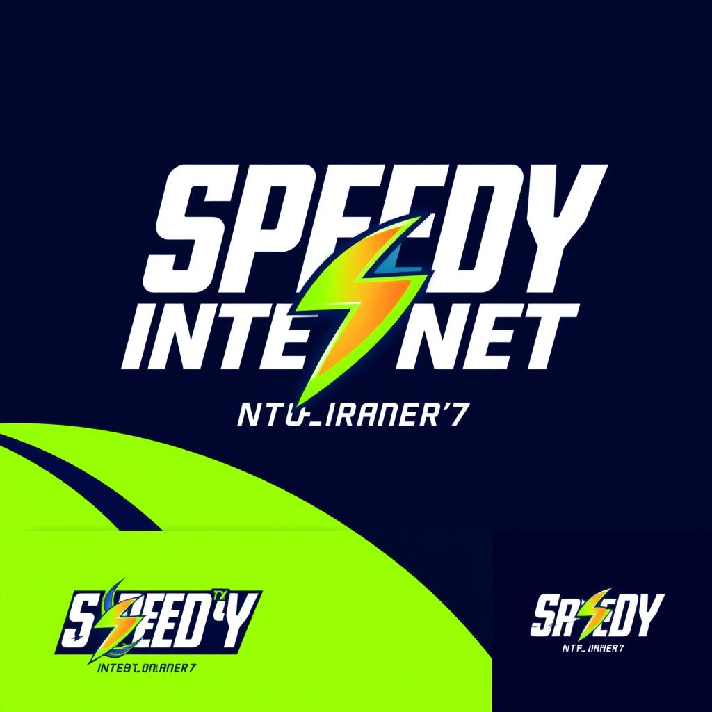 A dynamic logo design for a speedy internet service provider, featuring bold and sleek typography that evokes a sense of speed and connectivity