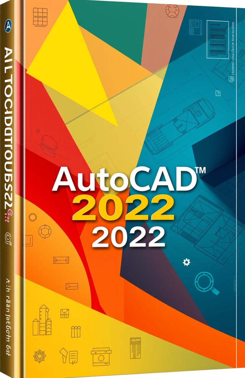 A detailed and visually striking cover for a book titled 'AutoCAD 2022'