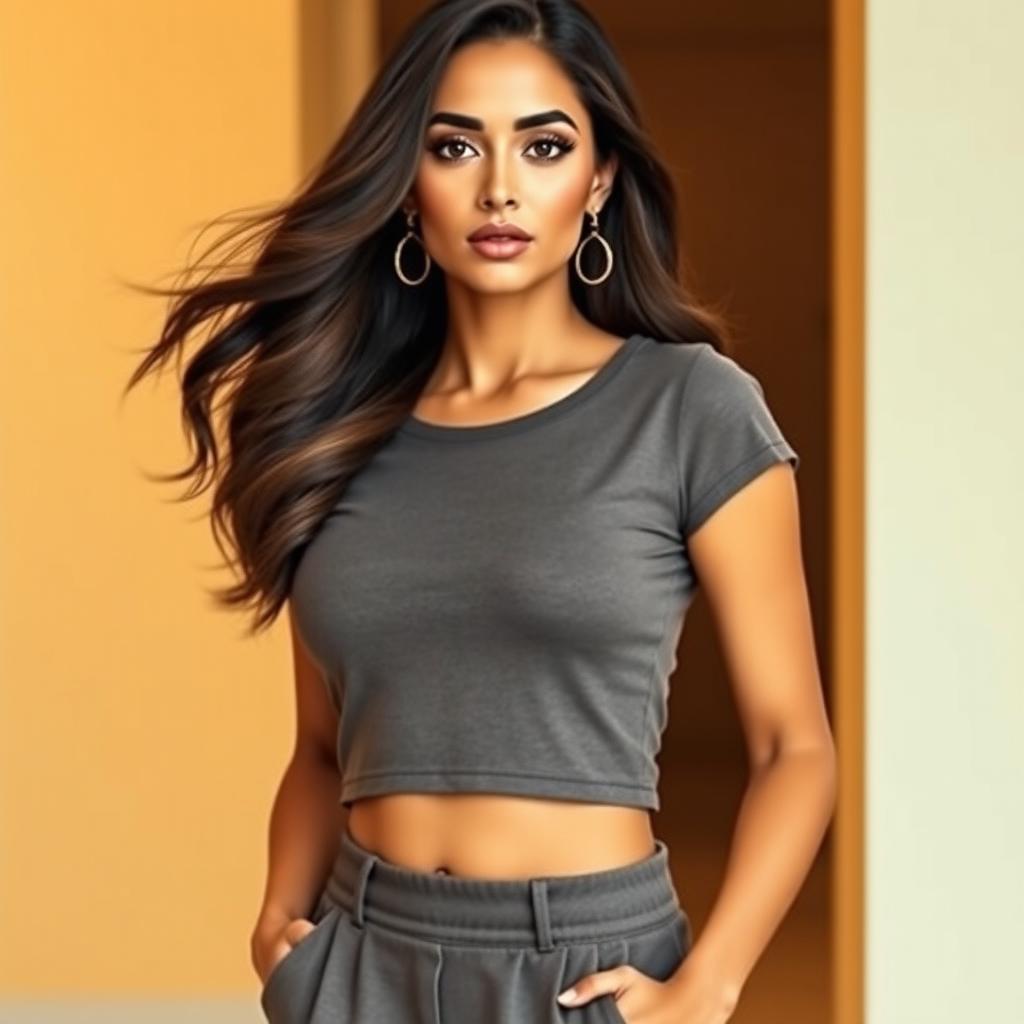 A realistic portrait of a Jordanian woman showcasing beauty and elegance