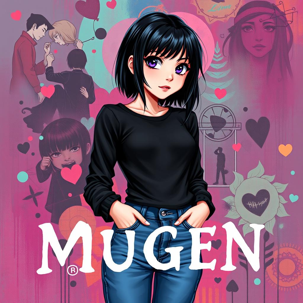 A 2D band cover for an early 2000's emo band named 'Mugen'