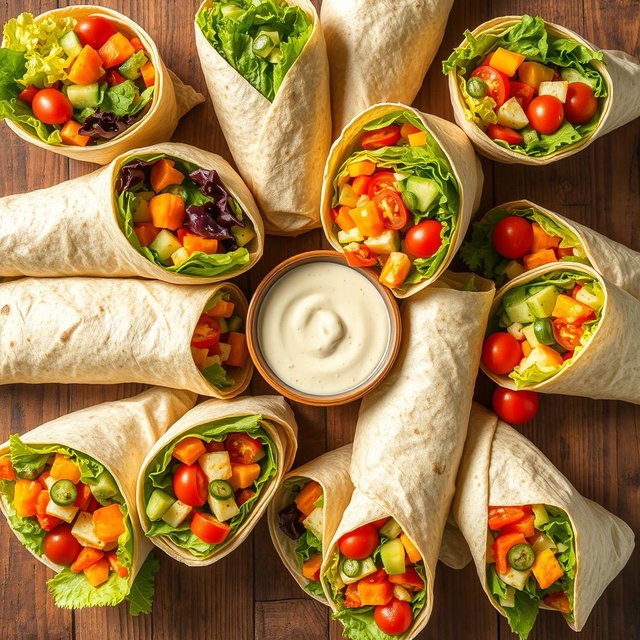 Colorful Salad Wraps: A Fresh and Healthy Delight
