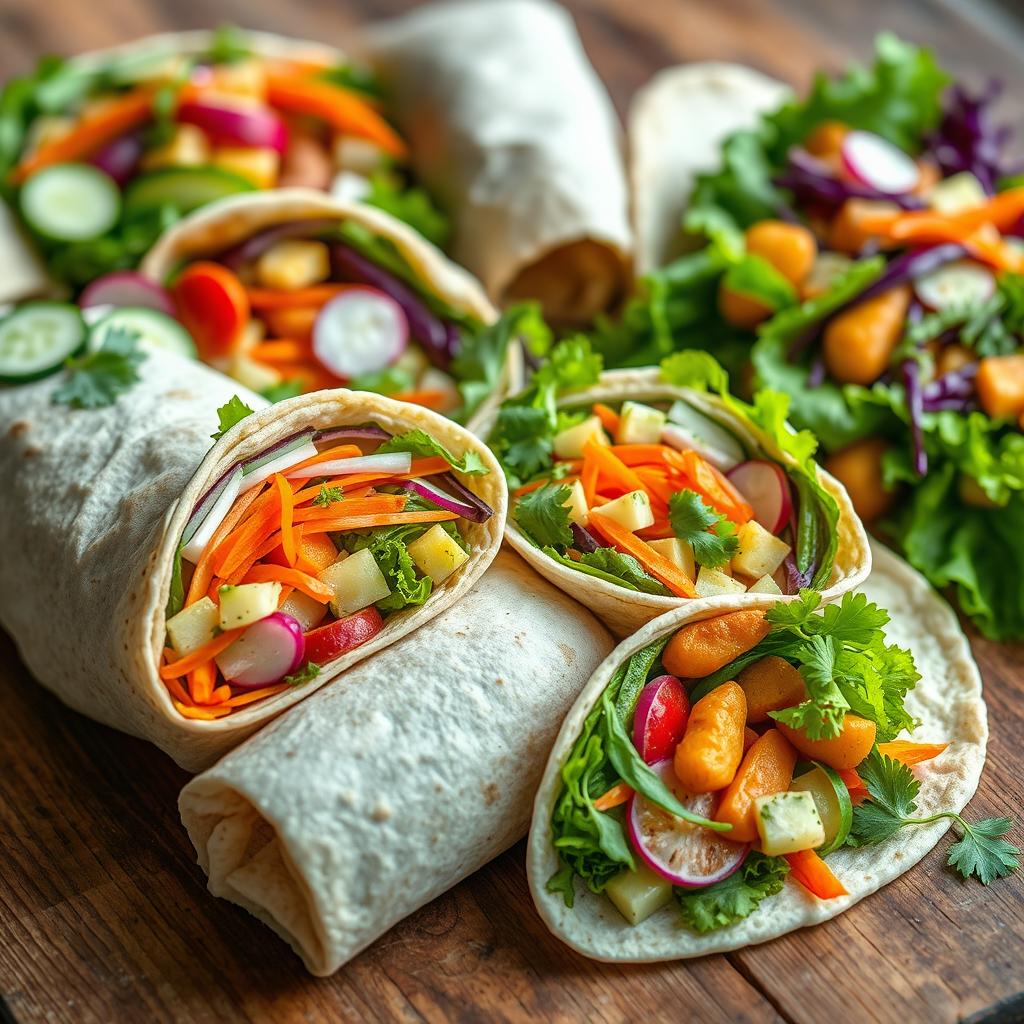 Colorful Salad Wraps: Fresh and Flavorful!