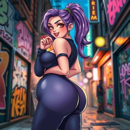 A captivating femboy character with a plump and voluminous bubble butt, exuding confidence and charm