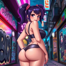 A captivating femboy character with a plump and voluminous bubble butt, exuding confidence and charm