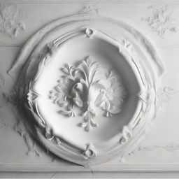 A beautifully intricate plaster design, exhibiting rich detail and craftsmanship.