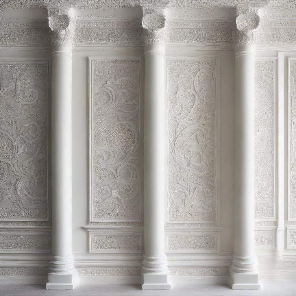 A beautifully intricate plaster design, exhibiting rich detail and craftsmanship.