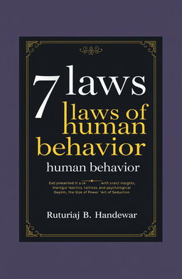 The 7 laws of human behavior, each presented with strategic insights, manipulative tactics, and psychological depth, in the style of Robert Greene's 'The 48 Laws of Power' and 'The Art of Seduction'