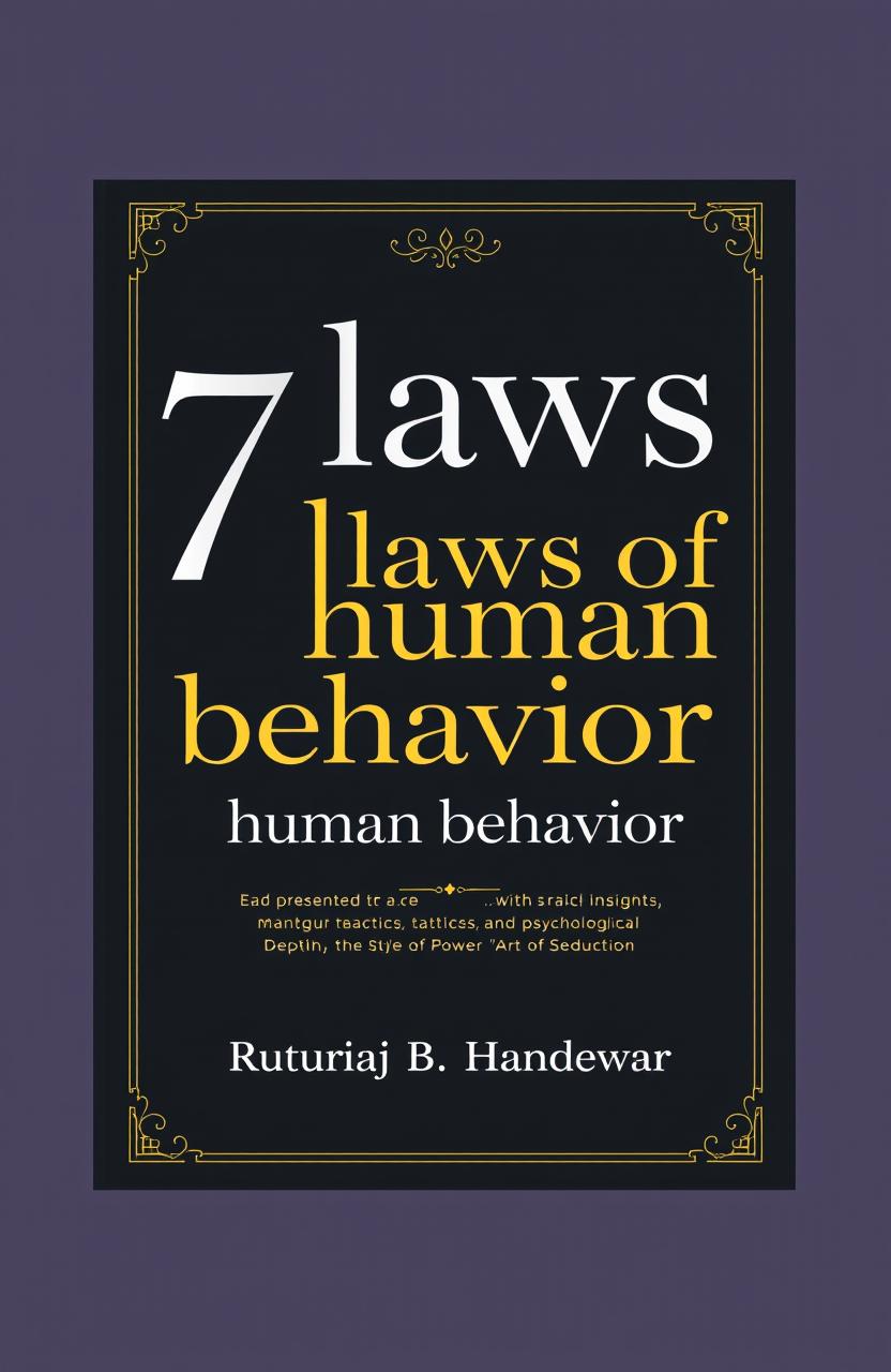 The 7 laws of human behavior, each presented with strategic insights, manipulative tactics, and psychological depth, in the style of Robert Greene's 'The 48 Laws of Power' and 'The Art of Seduction'