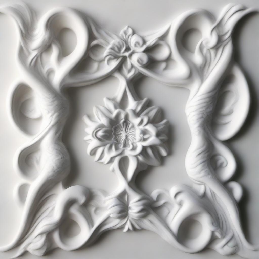 A beautifully intricate plaster design, exhibiting rich detail and craftsmanship.