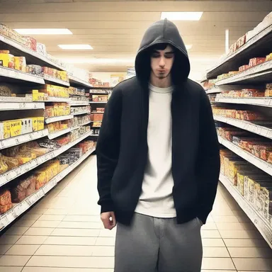 He wandered aimlessly through the store, looking for the punchline that seemed to be missing.