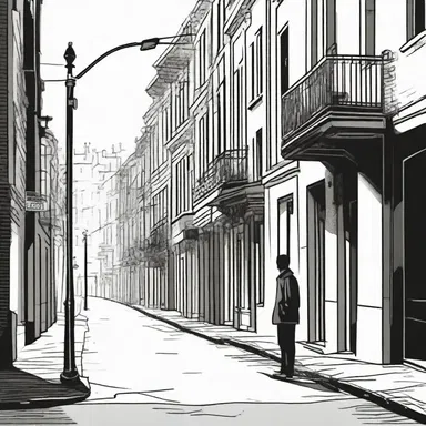 The protagonist aimlessly wandered the empty streets, contemplating the meaning of life.