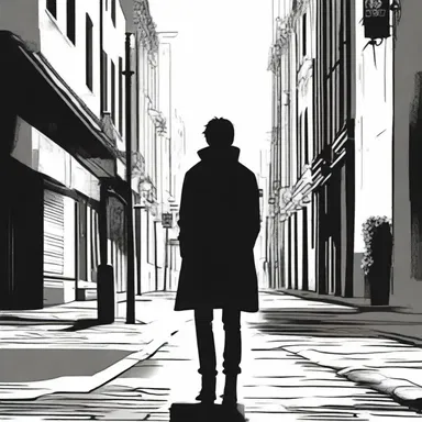 The protagonist aimlessly wandered the empty streets, contemplating the meaning of life.