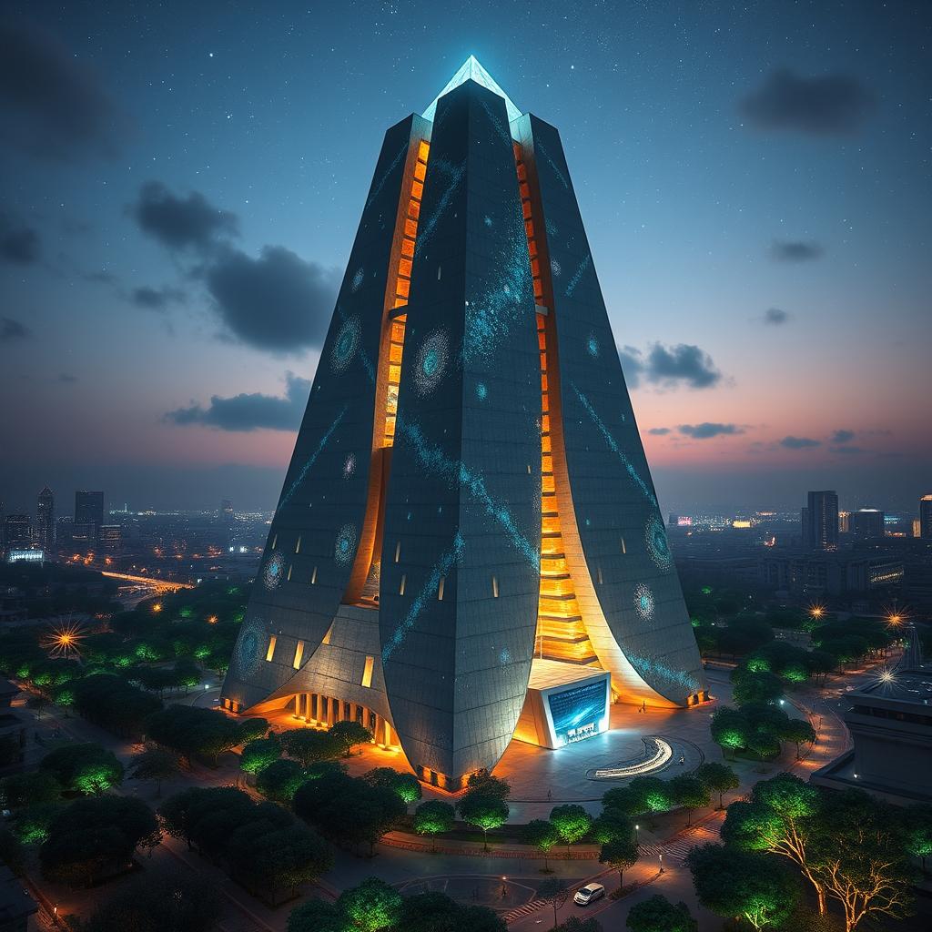 The EBEEAVIJAN Tower, a stunning 90-meter structure located in the heart of a city, exemplifies a blend of light, stone, and unforgettable memories