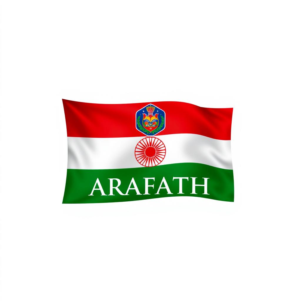 A beautiful flag design featuring a prominent logo positioned centrally at the top