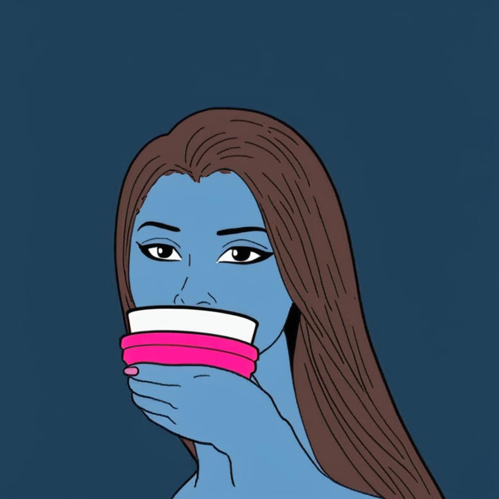 She is holding a coffee cup. ☕