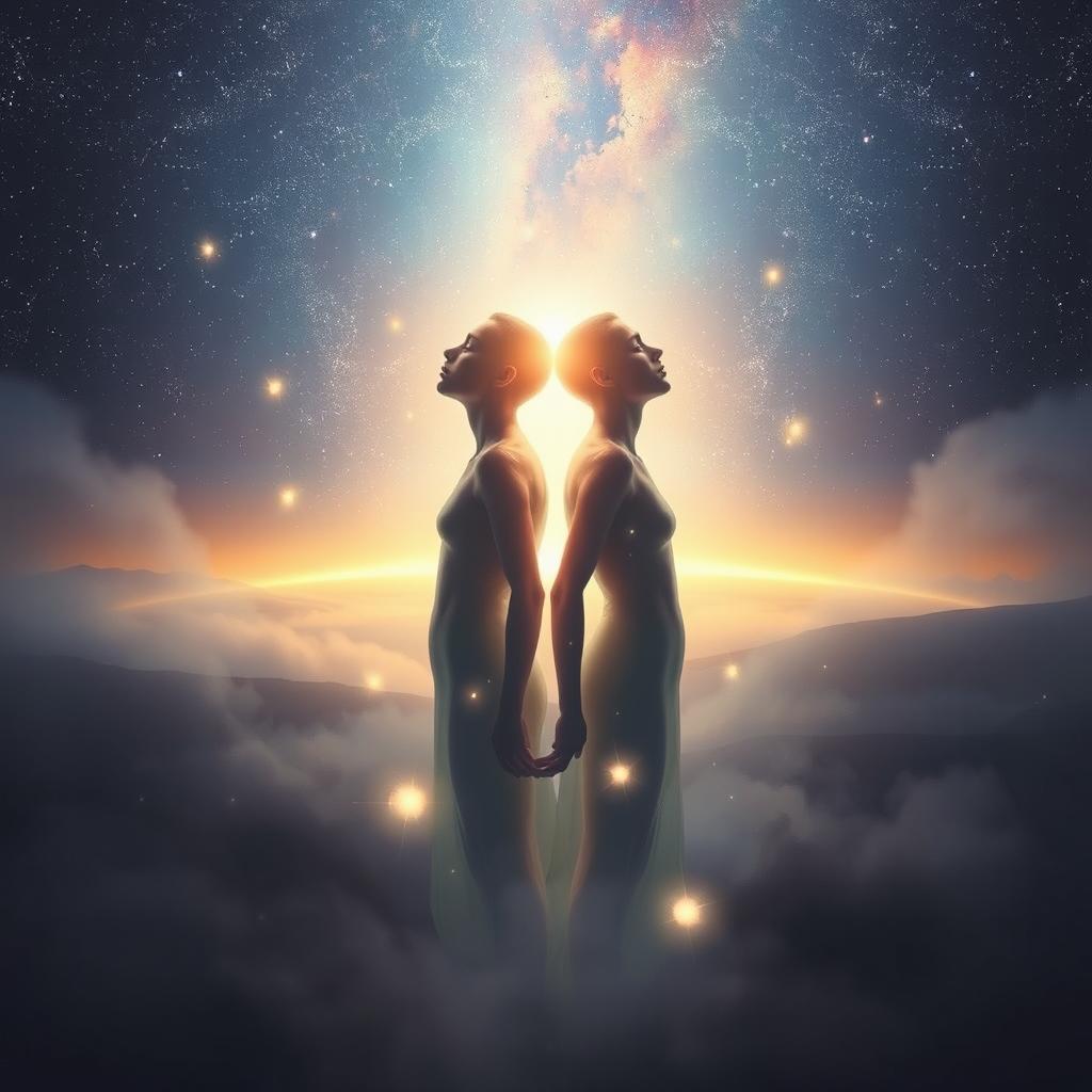 An evocative surreal scene inspired by the concept of 'connectedness' and 'the sixth sense'