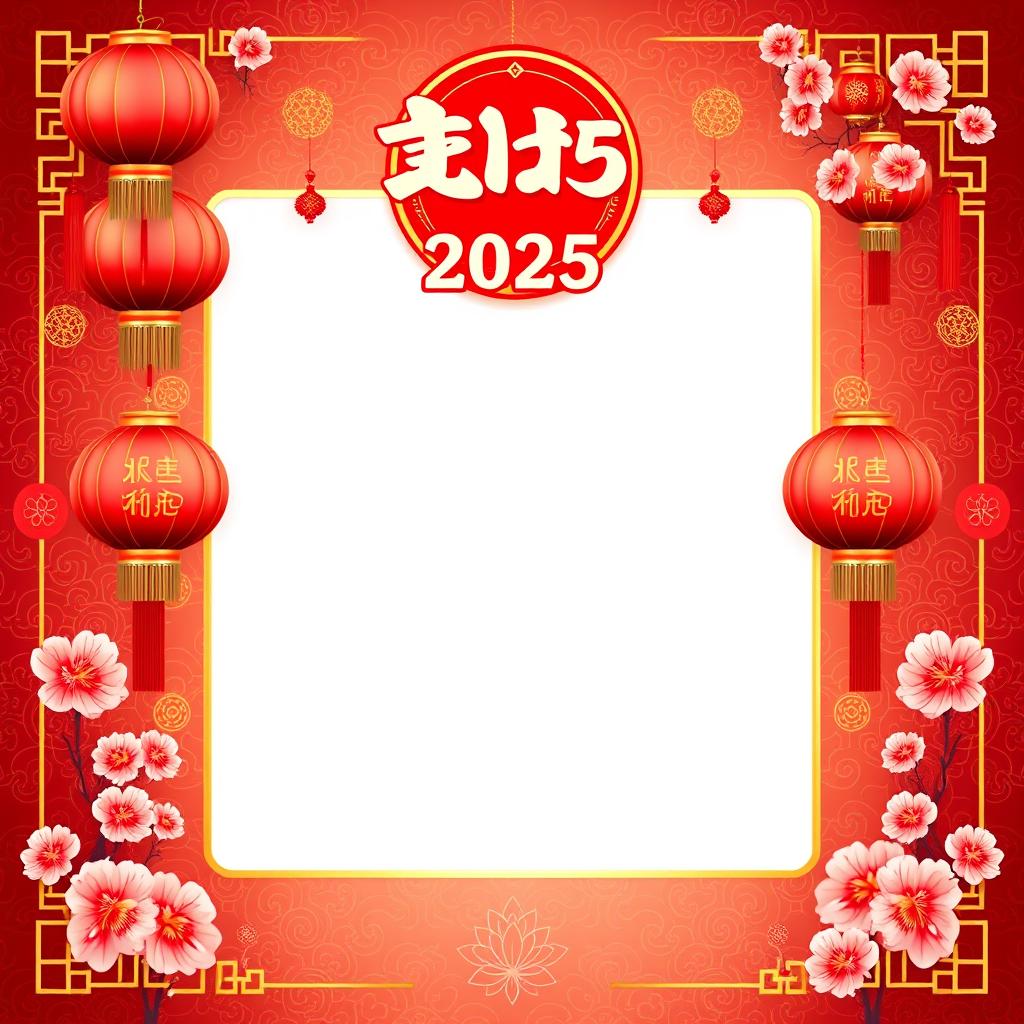 A vibrant and colorful poster celebrating Chinese New Year 2025